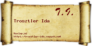 Trosztler Ida névjegykártya